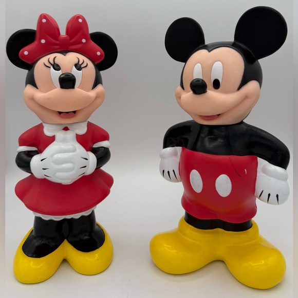 Disney Mickey Mouse & Minnie‎ Mouse Straw Cups Collectible Vintage (No Straws) - Picture 1 of 4